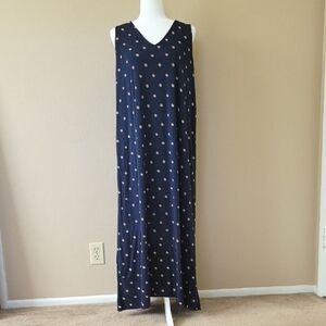 J. Jill Womens Polka Dot Flounced Hem Midi Dress - Size Large Tall